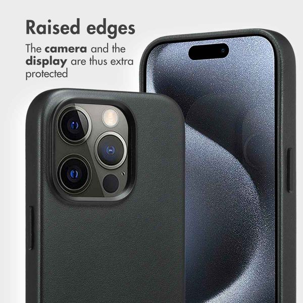 Accezz 2-in-1 Leather Bookcase with MagSafe Apple iPhone 15 Pro - Onyx Black