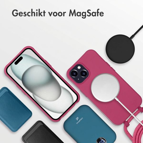 imoshion Color Backcover met afneembaar koord met MagSafe Apple iPhone 15 - Raspberry
