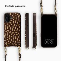 Selencia Nova Real Leather Backcover met Koord en Pashouder Apple iPhone 17 - Fawn Chic