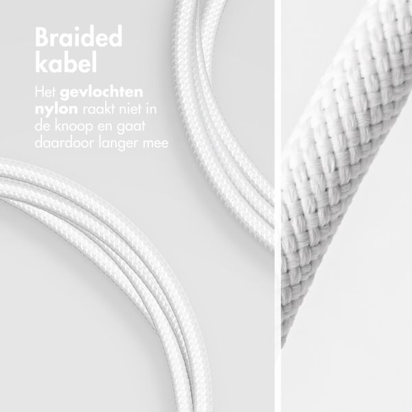 imoshion USB-C naar USB-C kabel - Braided - 2 meter - Wit