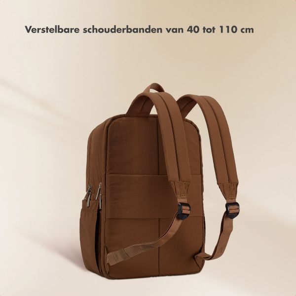 Selencia Vaya Puffy Laptop Rugzak 16 inch - Mocha Brown