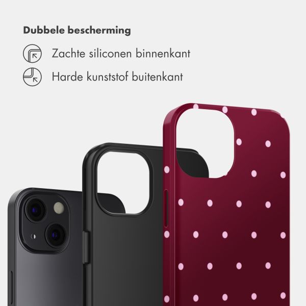 Selencia Vivid Backcover Apple iPhone 13 - Happy Dots Burgundy