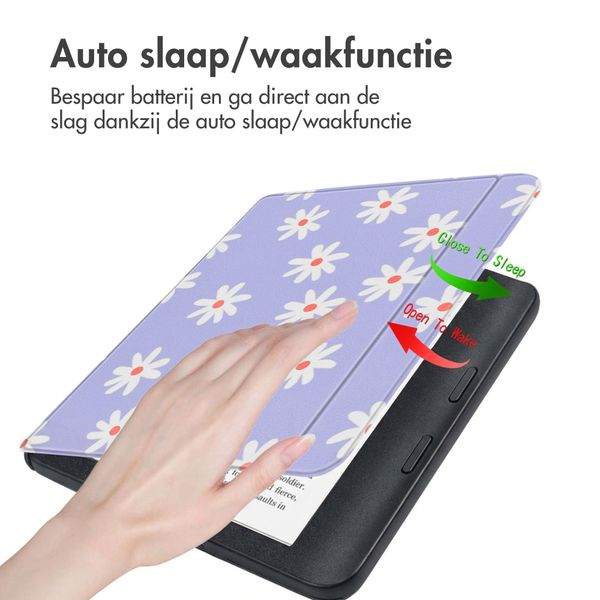 imoshion Design Slim Hard Case Sleepcover met stand Kobo Libra 2 / Tolino Vision 6 - Flowers Distance