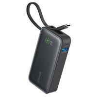 Anker Nano | Powerbank 10.000 mAh - 30 Watt - Geïntegreerde USB-C-kabel - Zwart