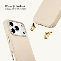 Selencia Rivièra MagSafe Backcover met afneembare haakjes iPhone 12 / 12 Pro - Milky Latte