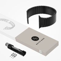 Selencia Stalen schakelband Apple Watch Series 1 t/m 9 / SE (38/40/41 mm) | Series 10 / 11 (42 mm) - Zwart