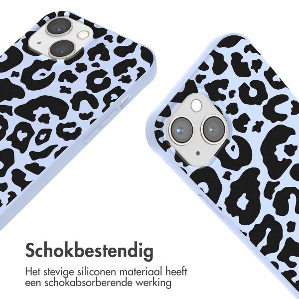 imoshion Siliconen design hoesje met koord iPhone 14 - Animal Lila