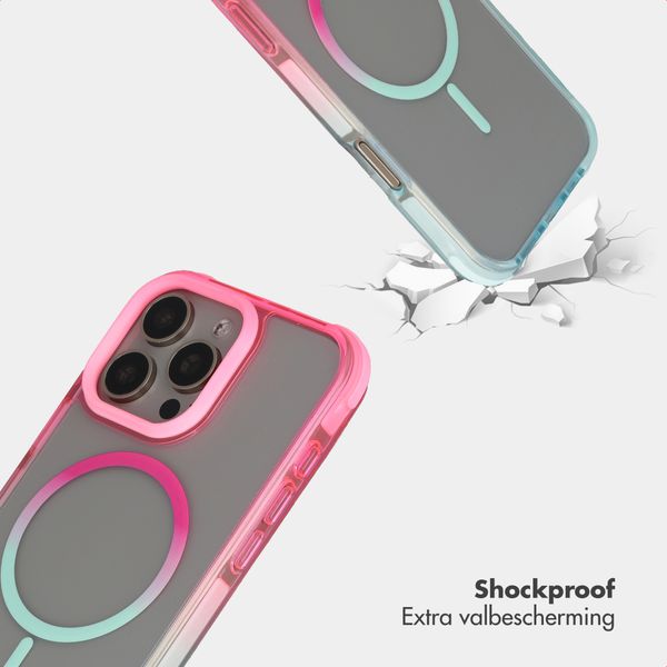 Selencia Gradient Backcover met MagSafe Apple iPhone 16 Pro Max - Roze / Blauw