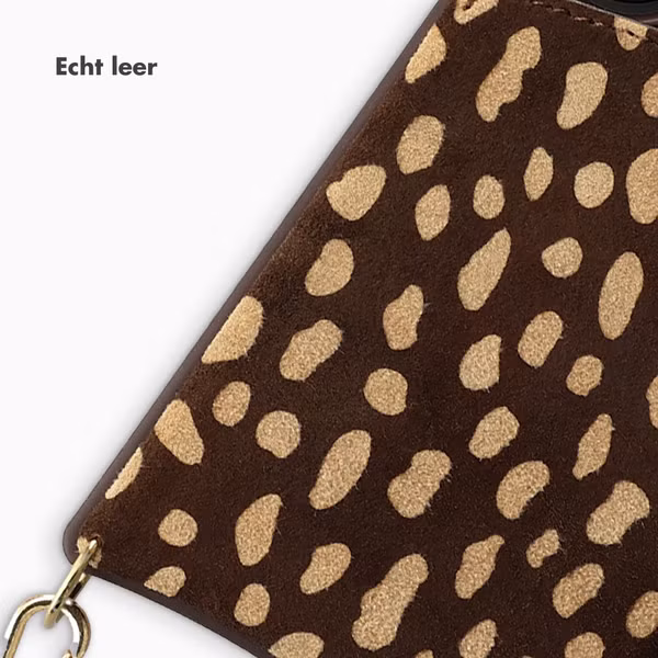 Selencia Nova Real Leather Backcover met Koord en Pashouder Samsung Galaxy S25 - Fawn Chic