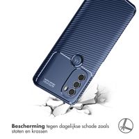 imoshion Carbon Softcase Backcover Motorola Moto G71 - Blauw