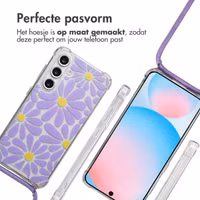 imoshion Design hoesje met koord Samsung Galaxy S24 FE - Tropical Violet Flowers Connect