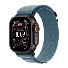 Apple Alpine Loop Band Apple Watch Series 1 - 11 / SE / Ultra (44/45/46/49 mm) - Maat S - Light Blue / Black Titanium