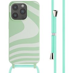 imoshion Siliconen design hoesje met koord Apple iPhone 15 Pro - Retro Green