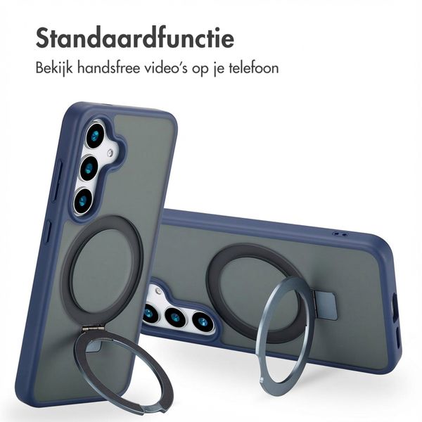 Accezz Ring Stand Backcover met MagSafe Samsung Galaxy S25 - Blauw