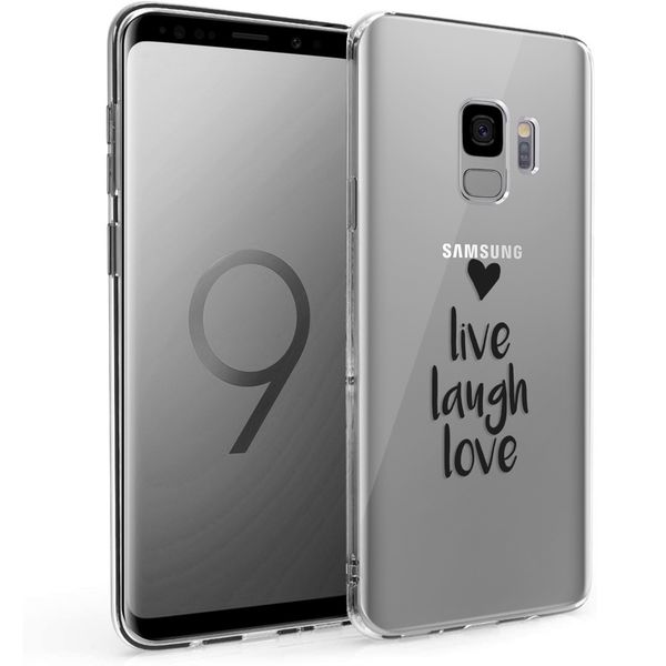 imoshion Design hoesje Samsung Galaxy S9 - Live Laugh Love - Zwart