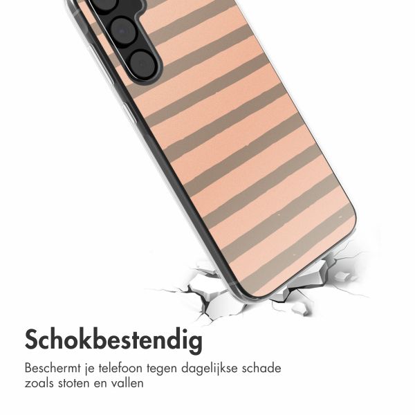 imoshion  Design hoesje Samsung Galaxy A55 - Striped Peach Reverse