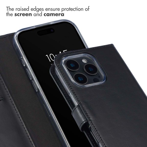 Selencia Genuine Leather Book Case Apple iPhone 16 Pro Max - Black