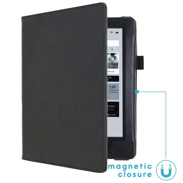 imoshion Vegan Leather Bookcase Kobo Aura H2O - Zwart