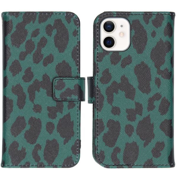 imoshion Design Softcase Bookcase iPhone 12 Mini - Green Leopard