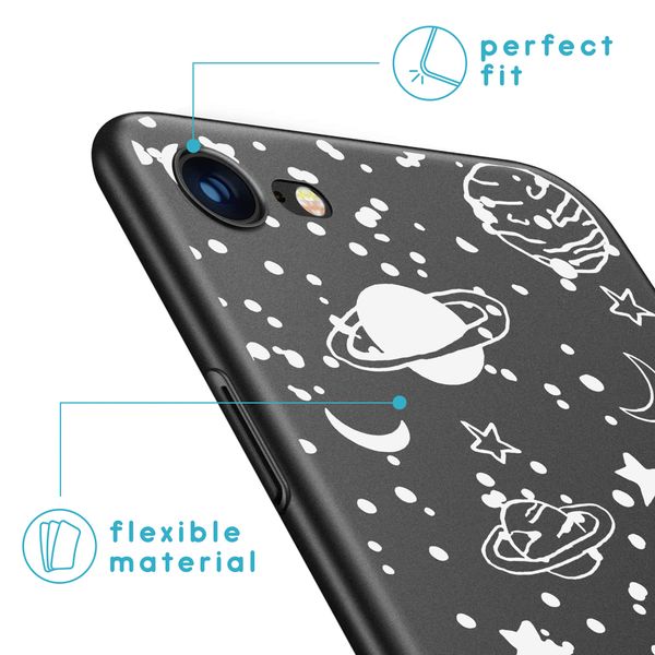 imoshion Design hoesje iPhone SE (2022 / 2020) / 8 / 7  - Heelal - Wit