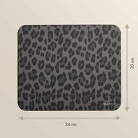 Selencia Sabi Kunstleren Muismat met Panterprint - 20 x 24 cm - Midnight Black
