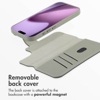 Accezz 2-in-1 Leather Bookcase with MagSafe Apple iPhone 17 - Light Grey