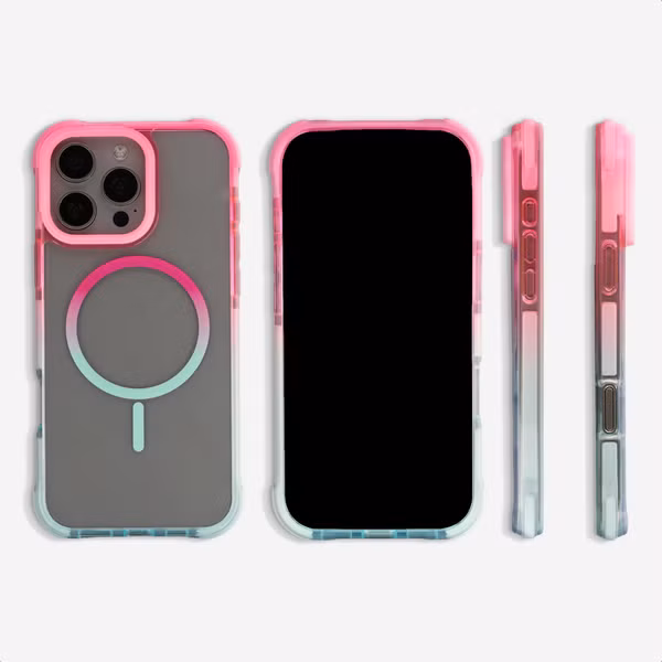 Selencia Gradient Backcover met MagSafe Apple iPhone 16 Pro Max - Roze / Blauw