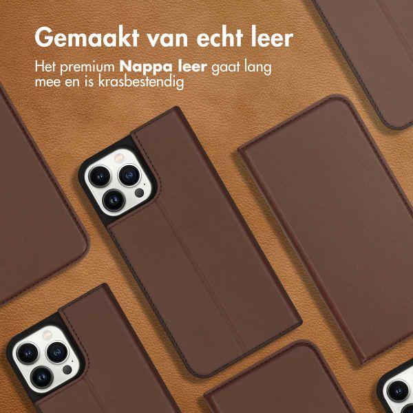 Accezz Premium Leather Slim Bookcase Apple iPhone 13 Pro Max - Bruin