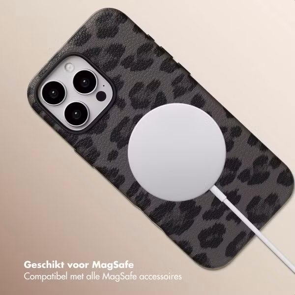 Selencia Sabi Backcover Panterprint met MagSafe Apple iPhone 16 Pro Max - Midnight Black