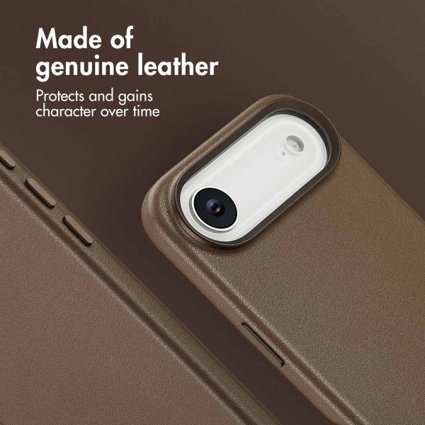 Accezz Leather Back Cover with MagSafe Apple iPhone Air - Coffee Brown