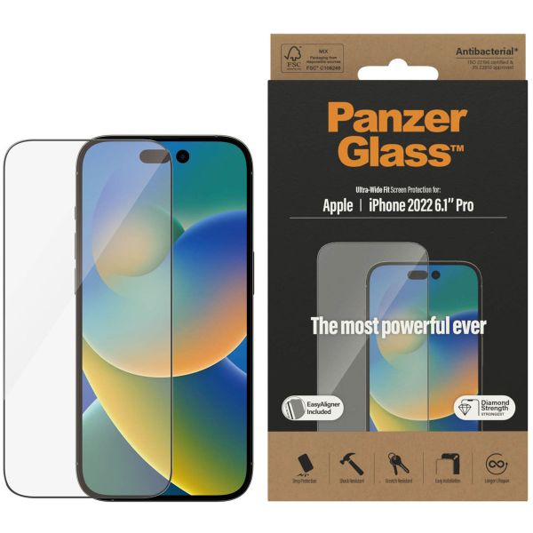 PanzerGlass Ultra-Wide Fit Anti-Bacterial Screen Protector incl. Applicator Apple iPhone 14 Pro