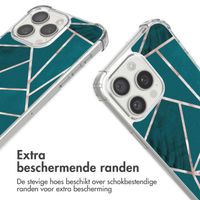 imoshion Design hoesje met koord Apple iPhone 15 Pro - Petrol Green Graphic
