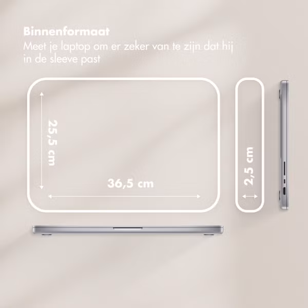 Selencia Teddy Laptop hoes 15-16 inch - Laptopsleeve - Sand