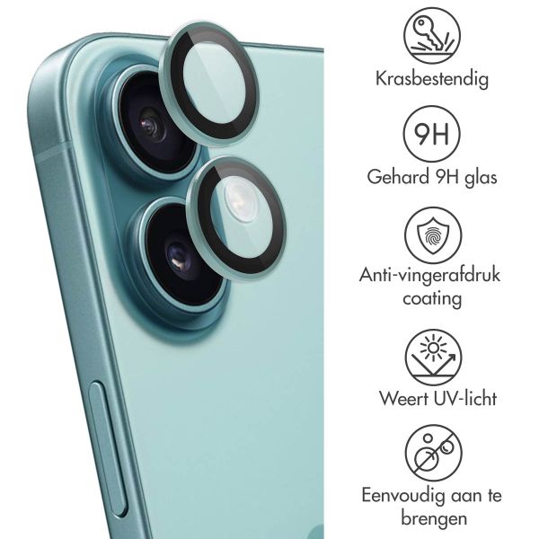 imoshion 2 Pack Camera lens protector iPhone 16 / 16 Plus - Teal