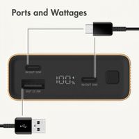 imoshion Ultra Series Aluminium Powerbank 20,000 mAh - Quick Charge and Power Delivery - Gold