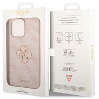 Guess 4G Metal Logo Backcover iPhone 14 Pro Max - Roze