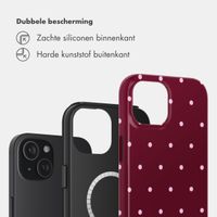 Selencia Vivid Backcover met MagSafe Apple iPhone 15 - Happy Dots Burgundy