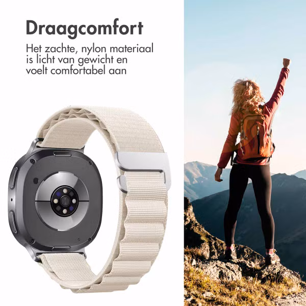 imoshion Nylon Alpine bandje Samsung Galaxy Watch 8 (40/44mm) / Classic (46mm) - Wit