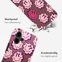 Selencia Vivid Backcover met MagSafe Apple iPhone 16 - Wavy Smiley Pink