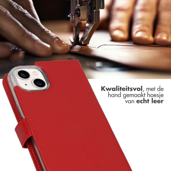 Selencia Echt Leren Bookcase Apple iPhone 14 Plus - Rood