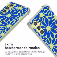 imoshion Design hoesje met koord Samsung Galaxy A34 (5G) - Cobalt Blue Flowers Connect
