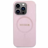 Guess Saffiano Backcover MagSafe Apple iPhone 15 Pro - Roze