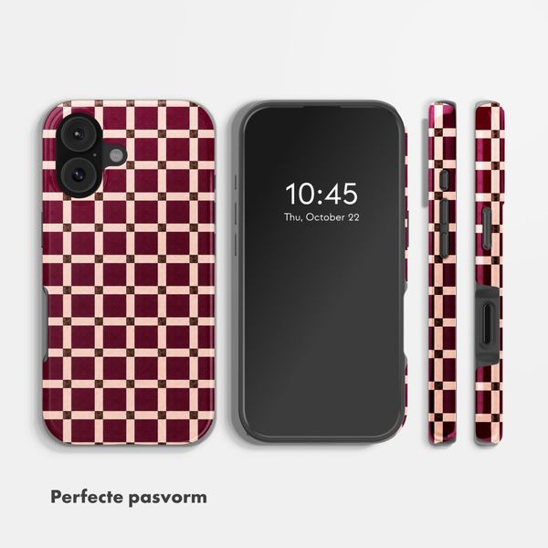 Selencia Vivid Backcover met MagSafe Apple iPhone 17 - Check This Burgundy