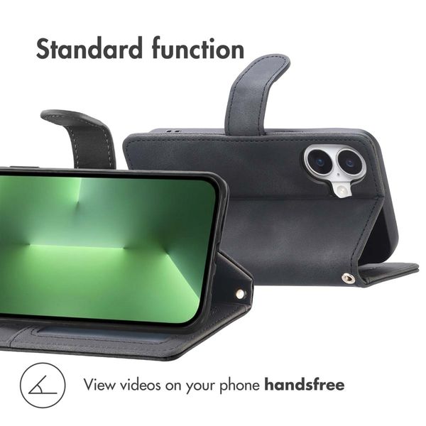 imoshion Bookcase with Strap Apple iPhone 16 - Black
