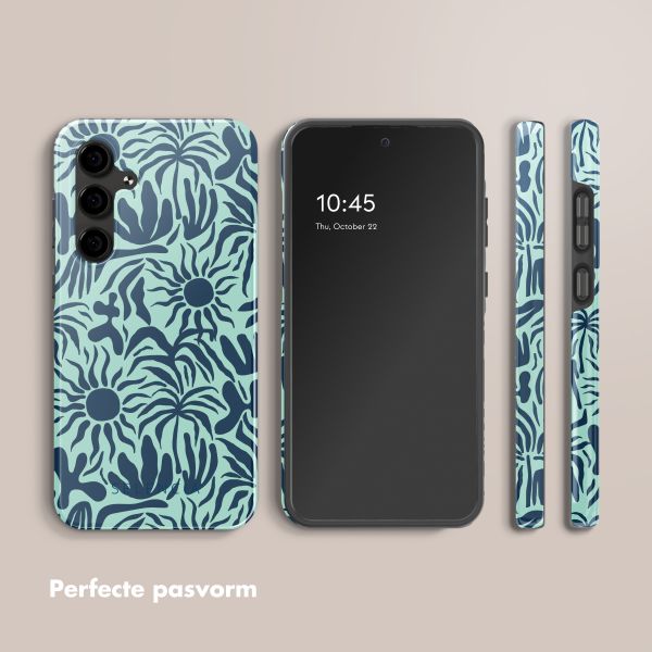 Selencia Vivid Tough Backcover Samsung Galaxy S24 FE - Tropical Vibes Light Blue
