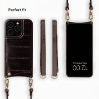 Selencia Nova Real Leather Back Cover with Card Holder Apple iPhone 15 Pro - Dark Chocolate