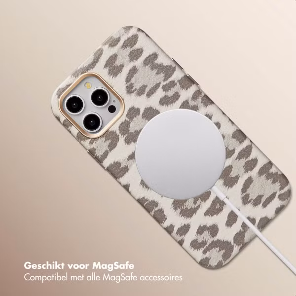 Selencia Sabi Backcover Panterprint met MagSafe Apple iPhone 12 (Pro) - Soft Ivory
