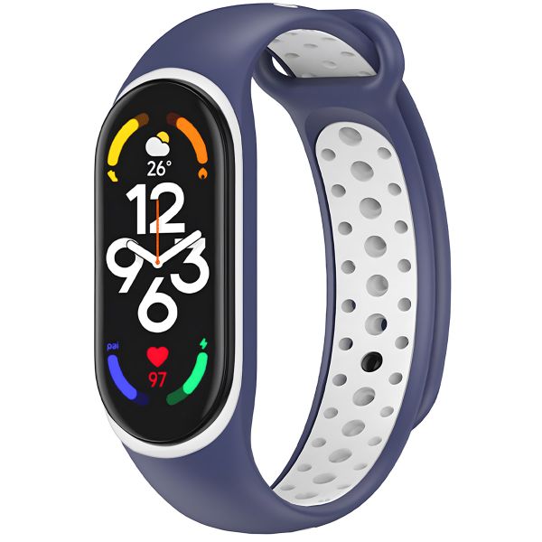 imoshion Siliconen sport bandje Xiaomi Mi Band 7 - Blauw / Wit