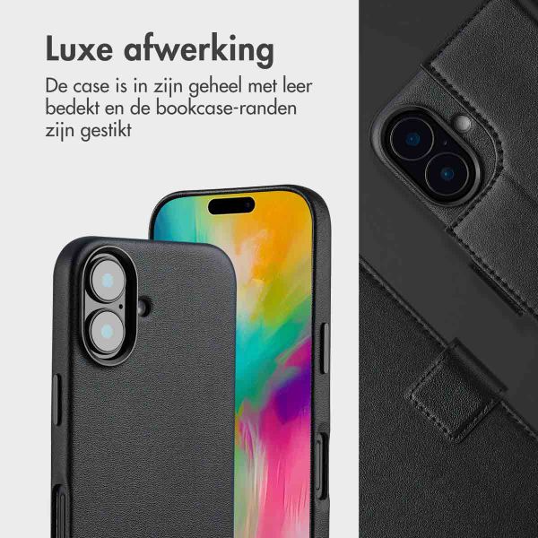 Accezz Leather Bookcase 2-in-1 met MagSafe Apple iPhone 16 - Onyx Black