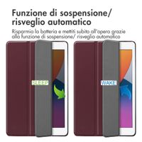 imoshion Trifold Bookcase Apple iPad 9 (2021) 10.2 inch / iPad 8 (2020) 10.2 inch / iPad 7 (2019) 10.2 inch - Bordeaux